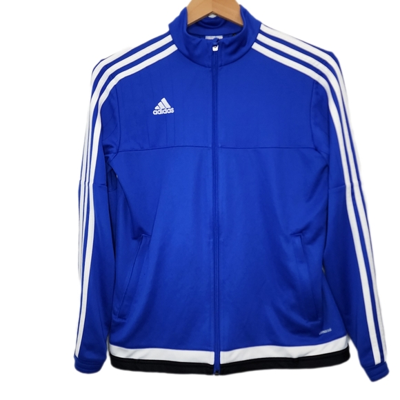 adidas Sweaters Adidas Womens Blue White Long Sleeve Zip Up Soccer